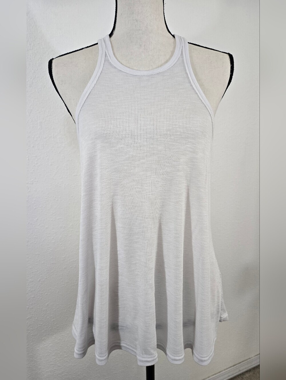 Intimately Free People Classic Ribbed Racerback White Tank, size Medium